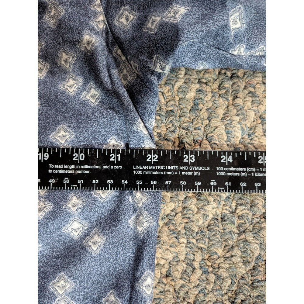 David Taylor Mens Medium Blue Geometric Diamond Print Cotton Button Down Shirt - Picture 6 of 7